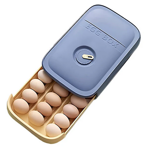 Zewao Stackable 12-Egg Storage Box - Clear BPA-Free Plastic Fridge Organizer with Manual Freshness Record Dial Tracker for Kitchen Pantry & Countertop