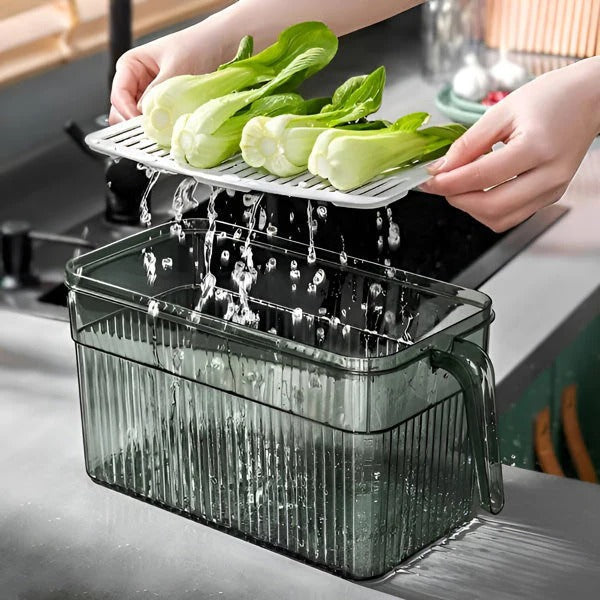 Zewao Stackable Clear Fridge Storage Bin - Food-Safe Food Storage Box with Adjustable Ventilation Lid Organizer for Produce, Fruits, and Vegetables