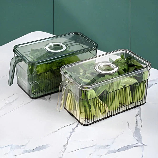 Zewao Stackable Clear Fridge Storage Bin - Food-Safe Food Storage Box with Adjustable Ventilation Lid Organizer for Produce, Fruits, and Vegetables